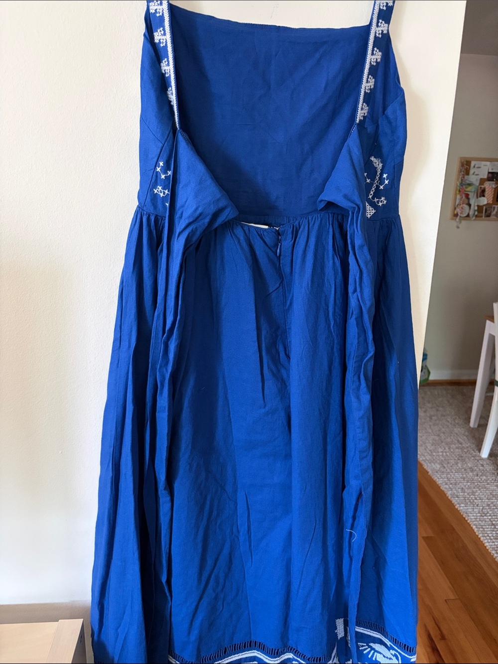 NWOT Farm Rio Navy Macaw Embroidered Maxi Dress - Picture 6 of 7